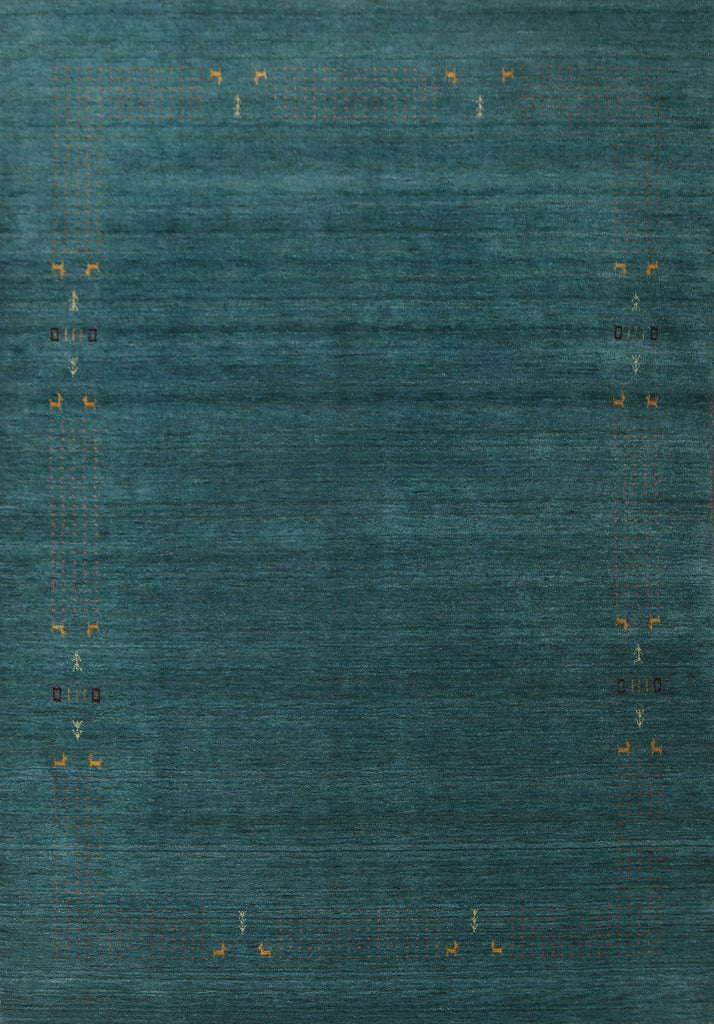 Teal Green Gabbeh Oriental Area Rug 8x10