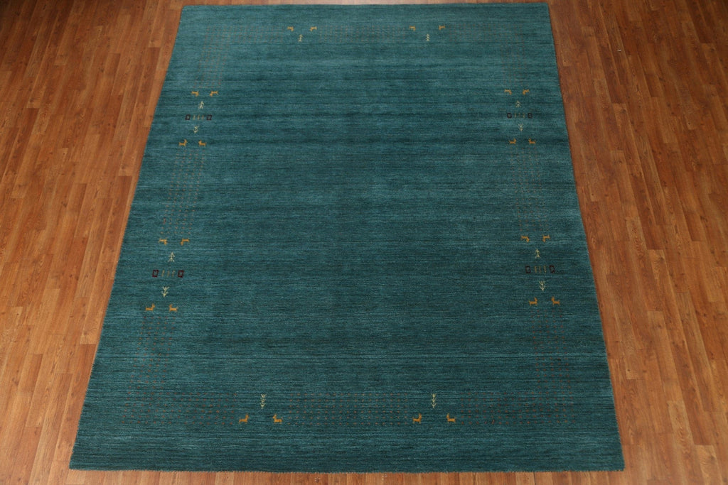 Teal Green Gabbeh Oriental Area Rug 8x10