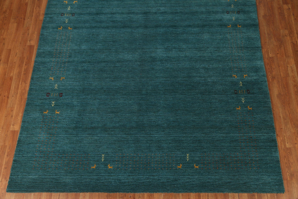 Teal Green Gabbeh Oriental Area Rug 8x10