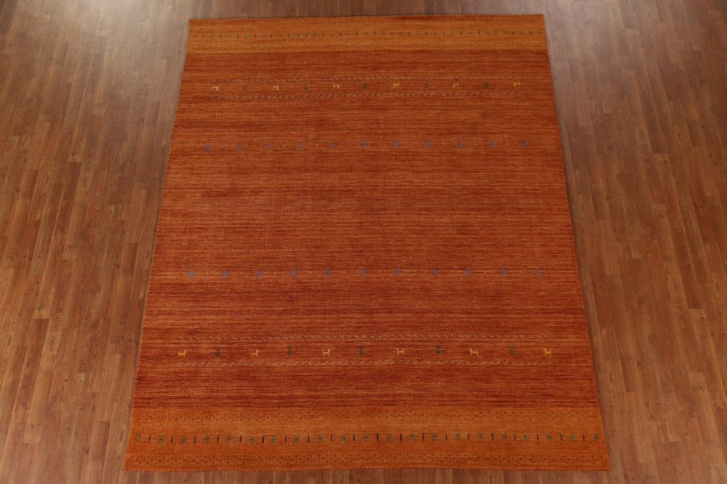 Orange Gabbeh Tribal Area Rug 8x10