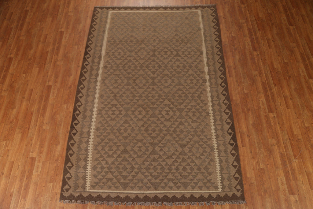 Brown Kilim Oriental Area Rug 7x10