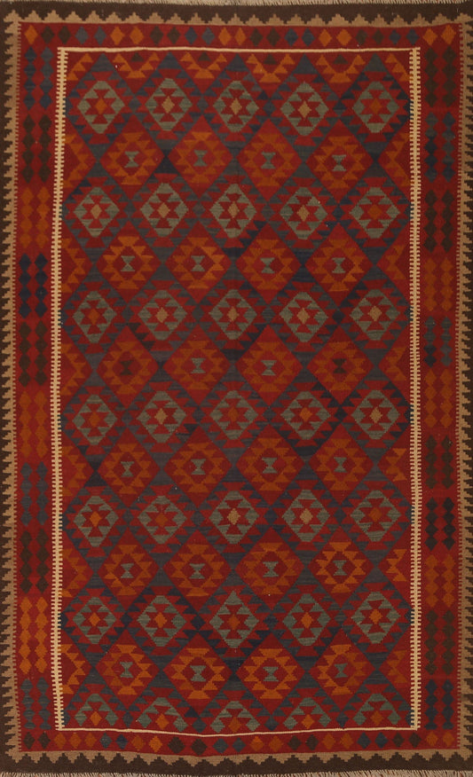 Geometric Kilim Wool Area Rug 7x10