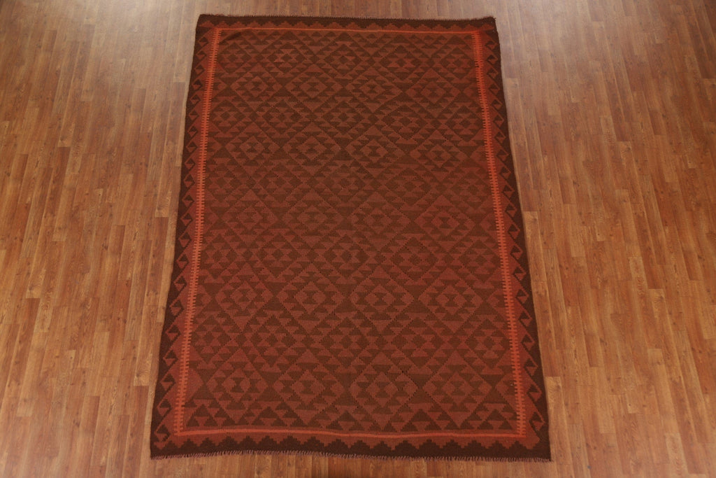 Hand-Woven Wool Kilim Area Rug 7x10