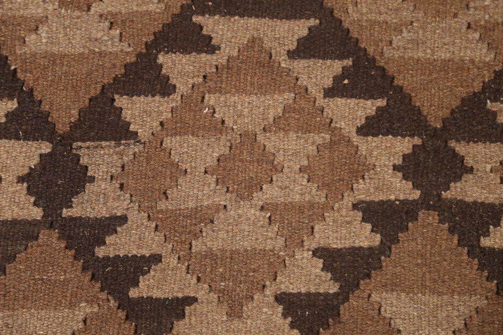 Brown Wool Kilim Oriental Area Rug 7x10