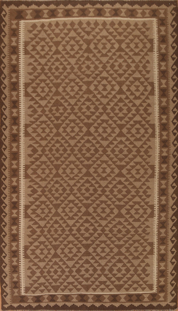 Tribal Brown Kilim Wool Area Rug 7x10