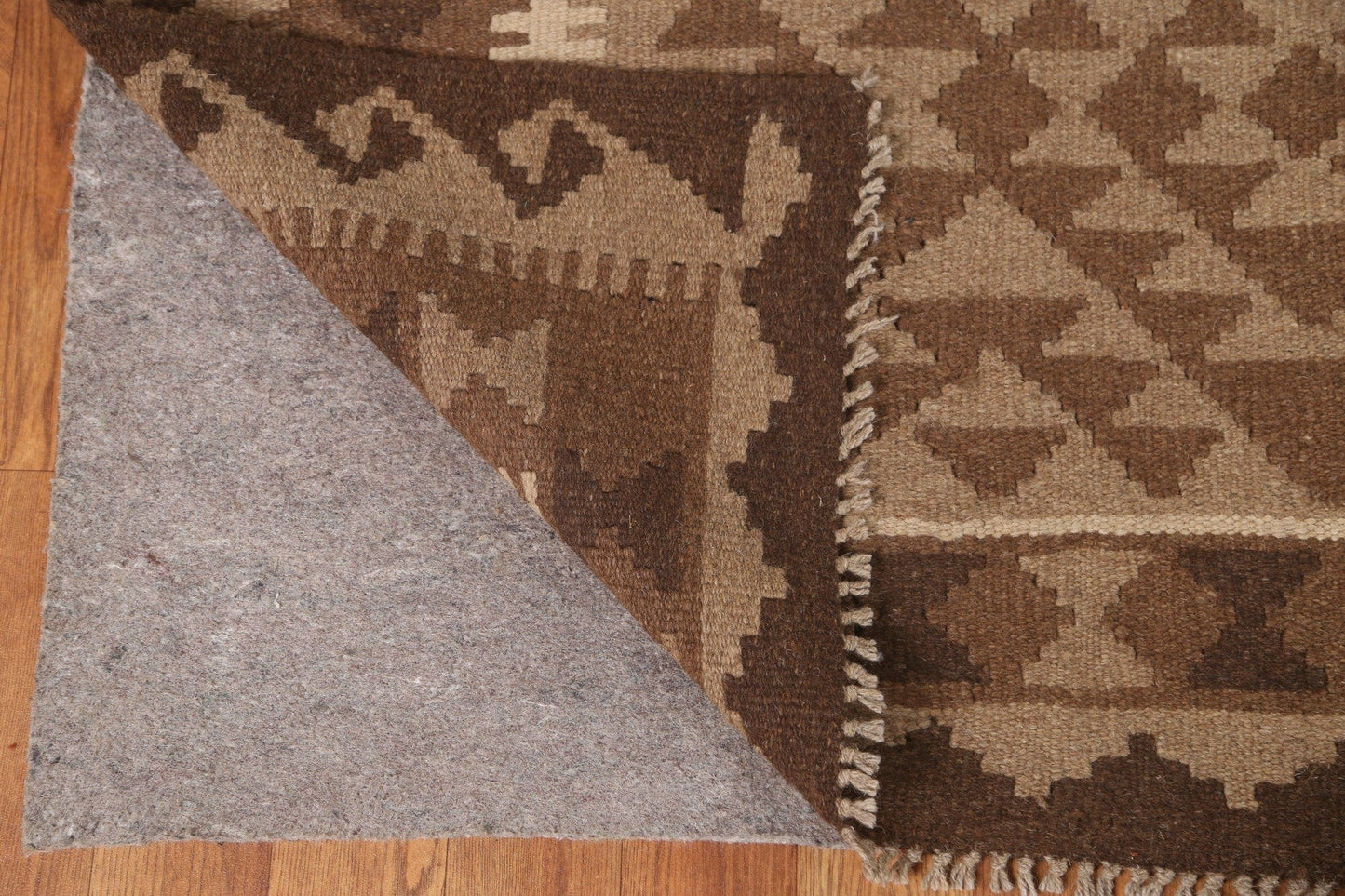 Tribal Brown Kilim Wool Area Rug 7x10