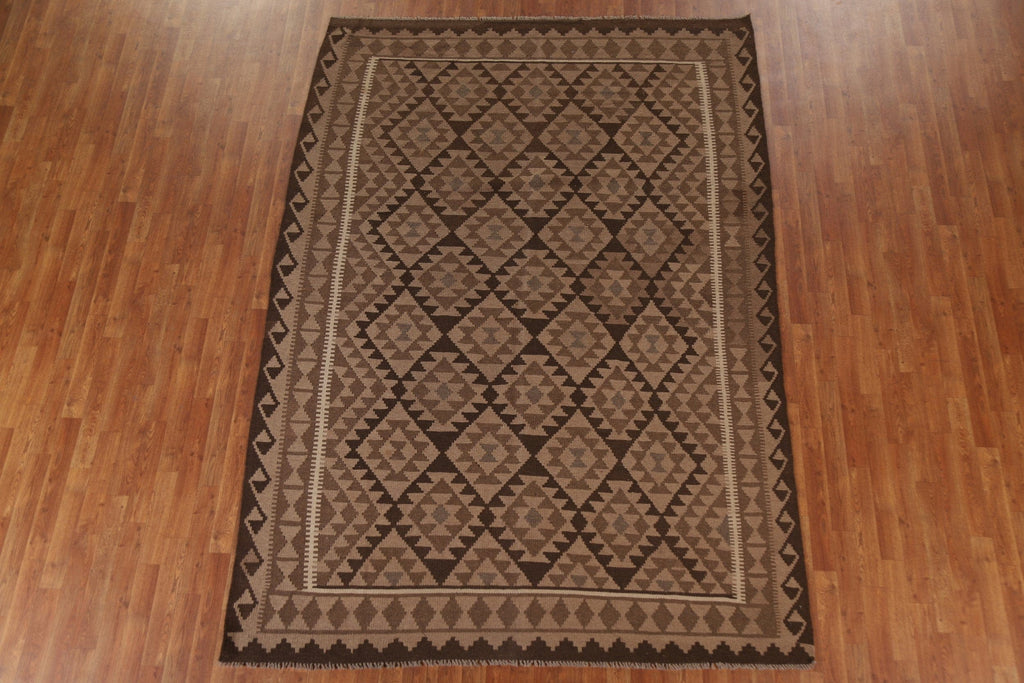 Hand-Woven Wool Kilim Area Rug 7x10