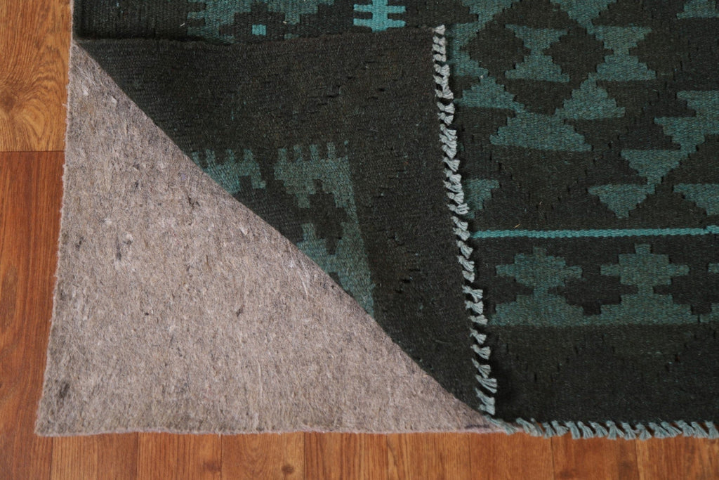 Green Kilim Wool Area Rug 7x10