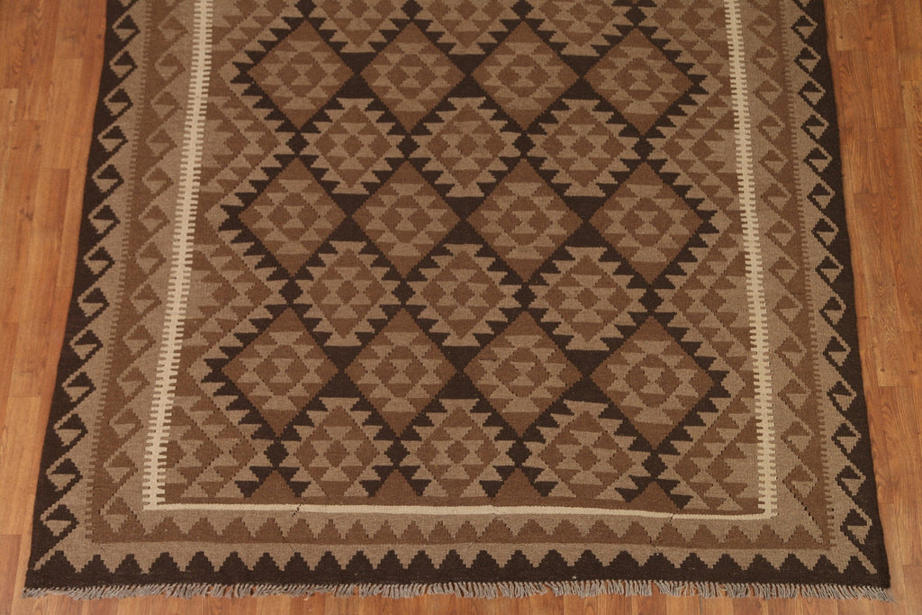 Brown Kilim Tribal Area Rug 7x10