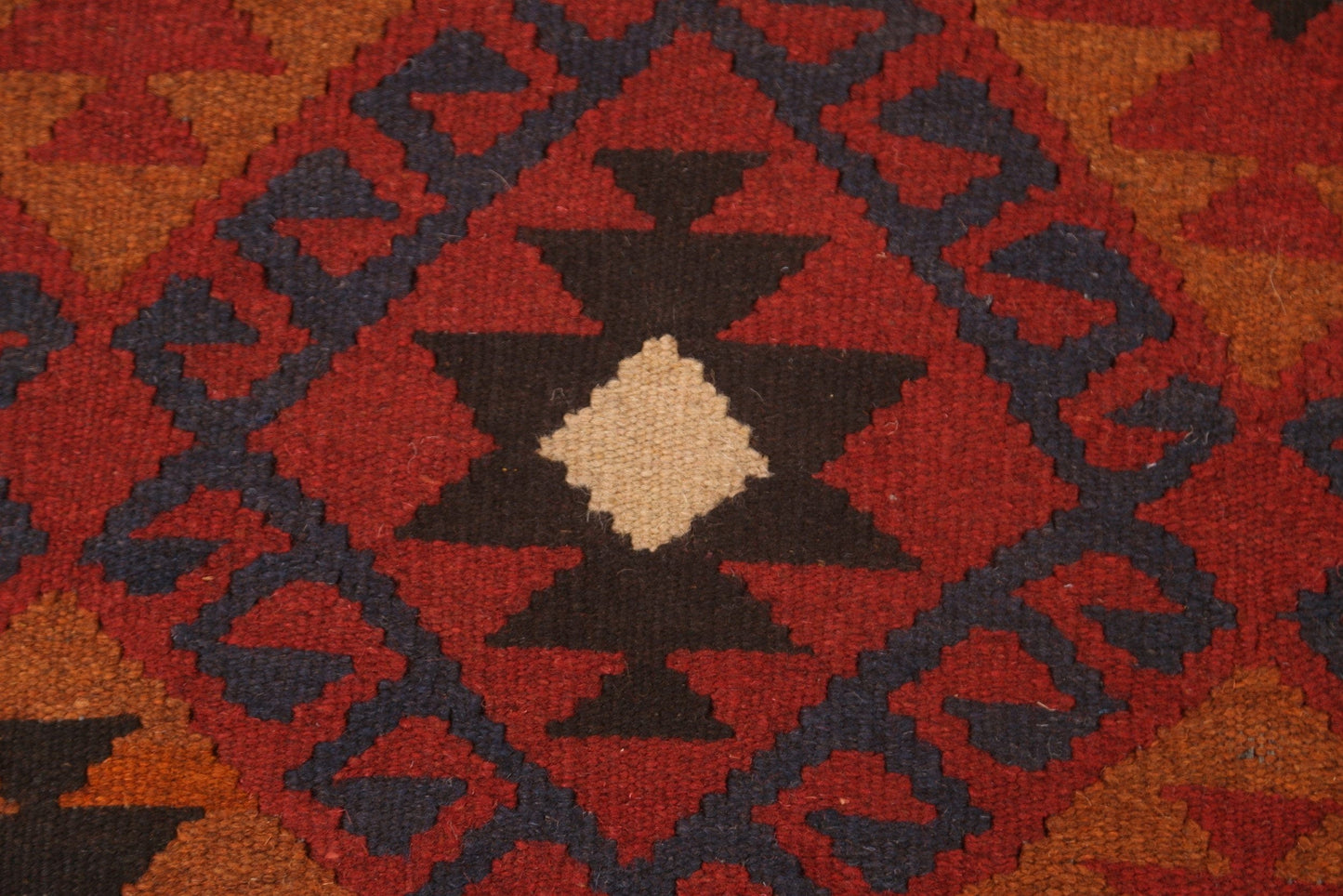 Geometric Kilim Wool Area Rug 7x10