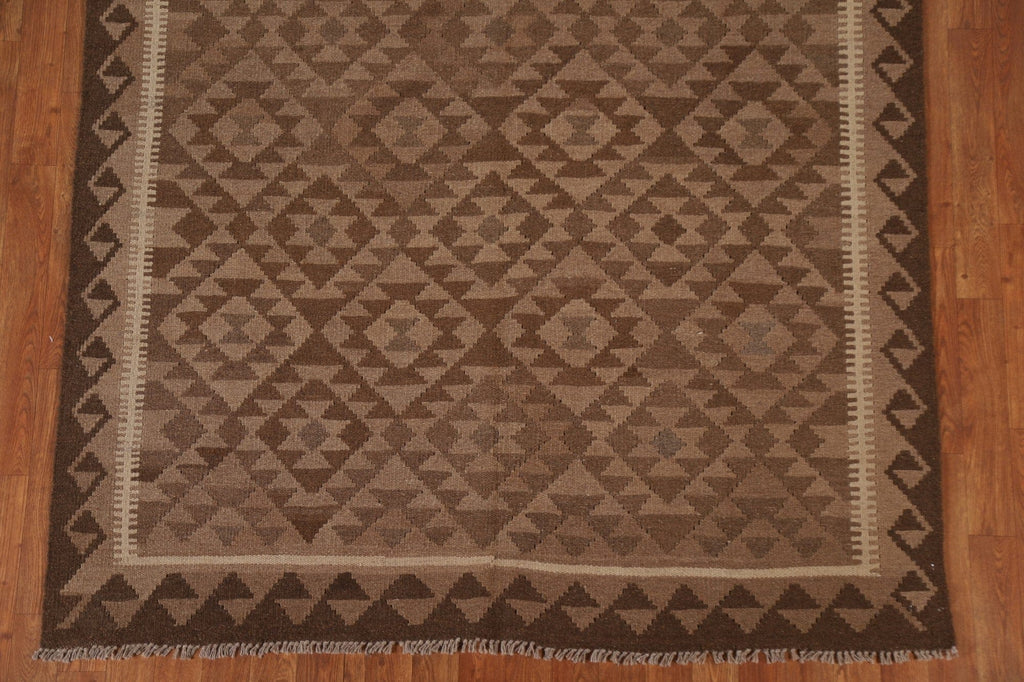 Hand-Woven Wool Kilim Area Rug 5x8