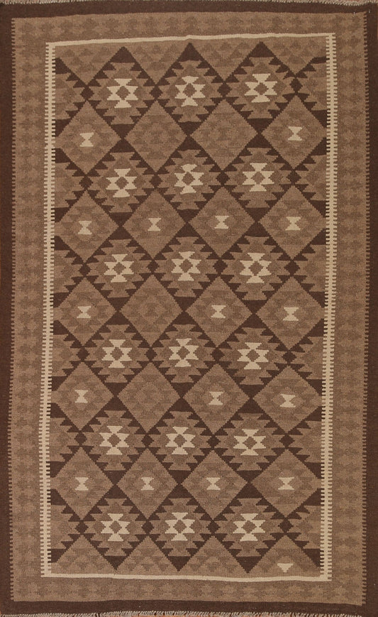 Hand-Woven Wool Kilim Area Rug 6x8