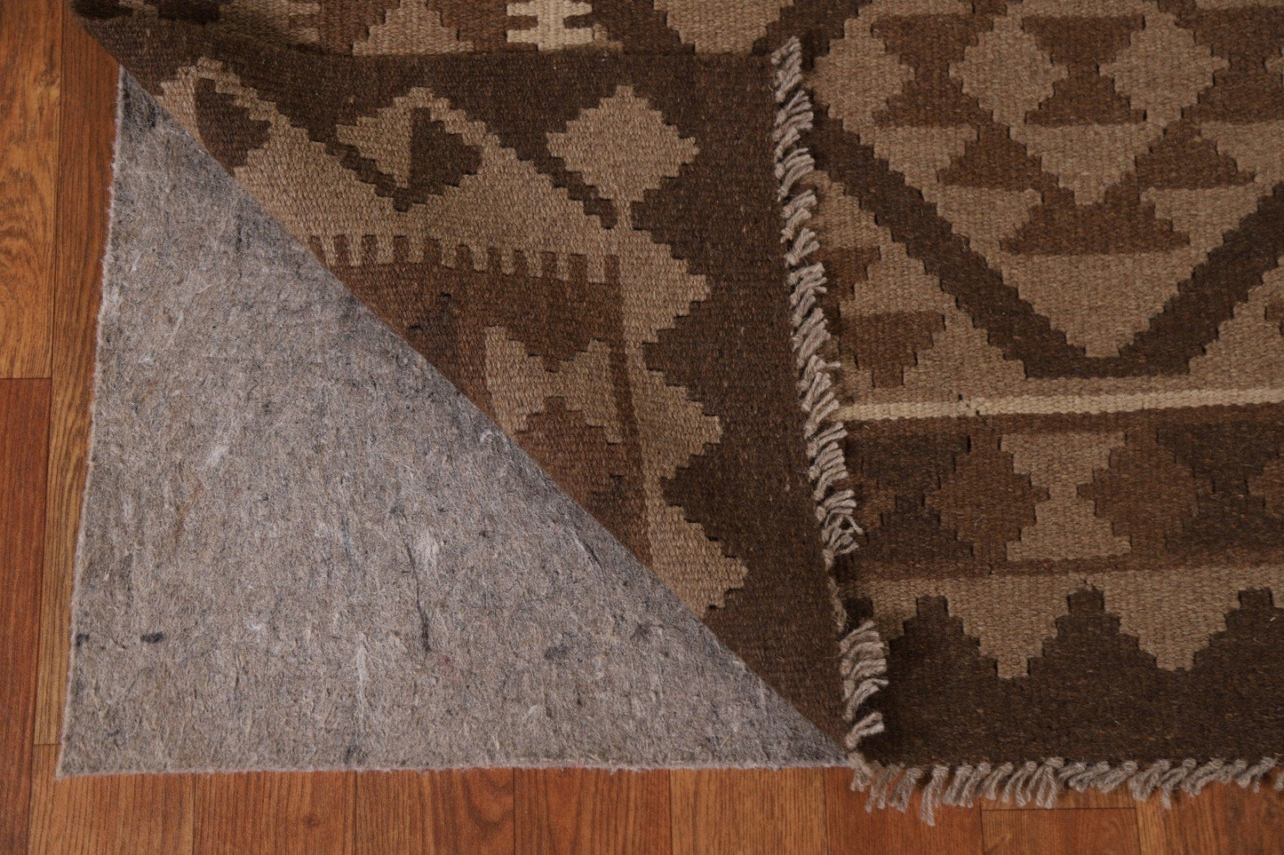 Brown Wool Kilim Oriental Area Rug 7x10