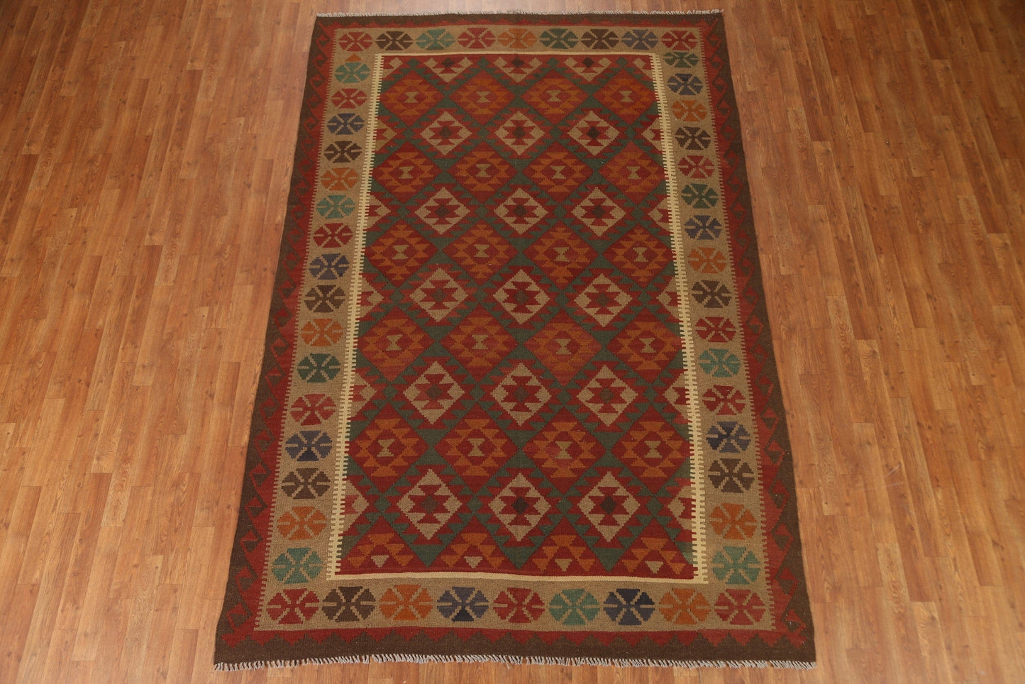 Geometric Kilim Oriental Area Rug 7x10