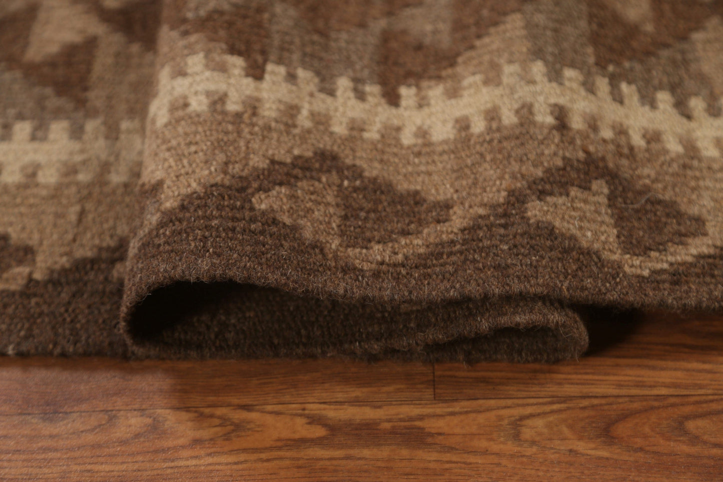 Brown Wool Kilim Oriental Area Rug 7x10