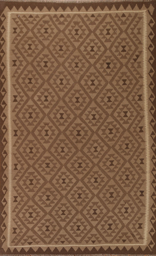 Brown Tribal Kilim Area Rug 7x10