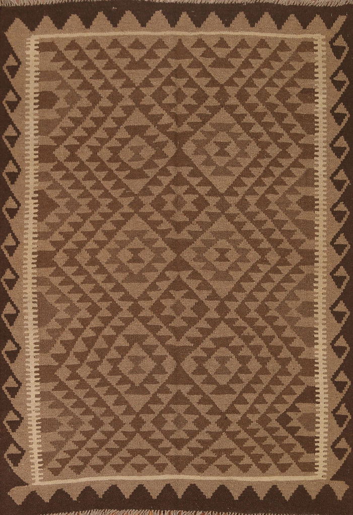 Geometric Kilim Brown Area Rug 5x7