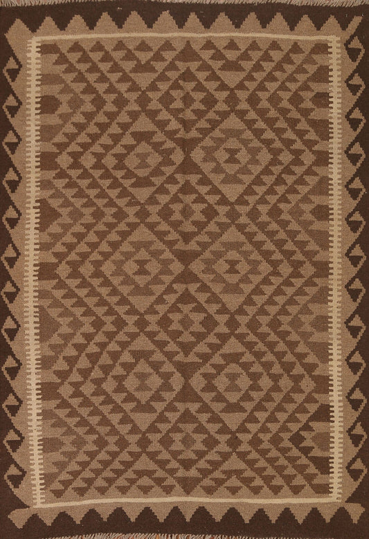 Geometric Kilim Brown Area Rug 5x7