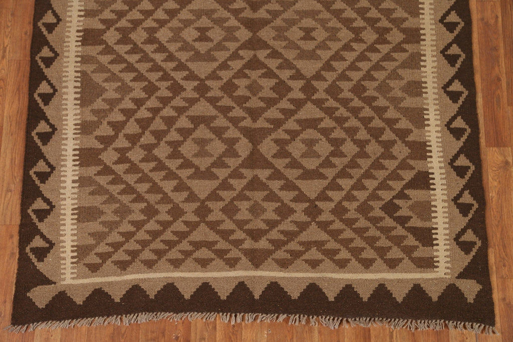 Geometric Kilim Brown Area Rug 5x7