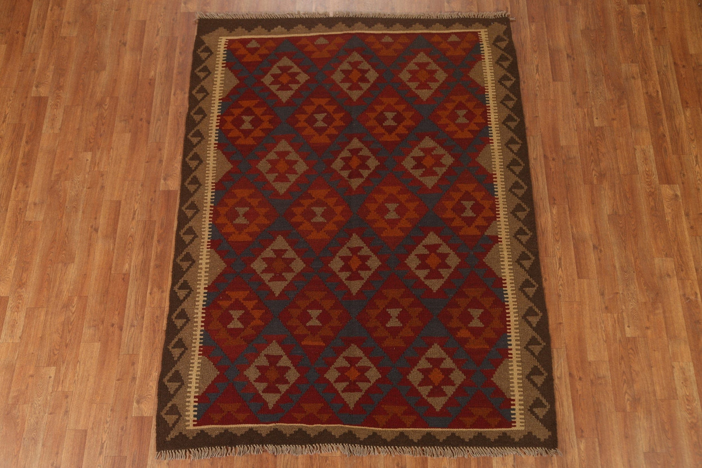 Tribal Kilim Wool Area Rug 5x7