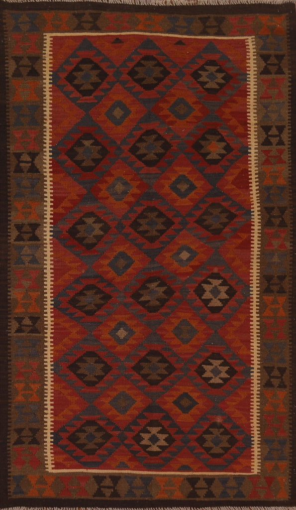 Hand-Woven Wool Kilim Oriental Area Rug 5x8