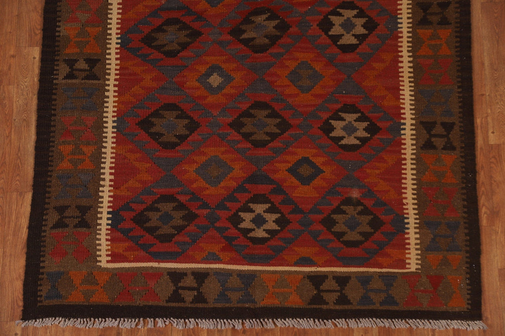 Hand-Woven Wool Kilim Oriental Area Rug 5x8