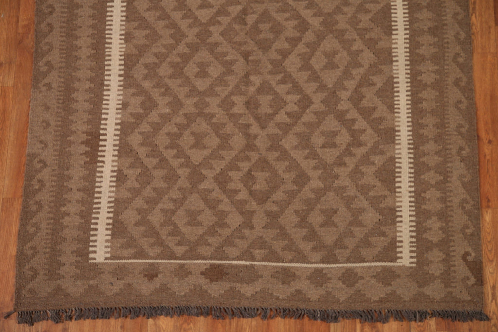 Geometric Kilim Wool Area Rug 5x6