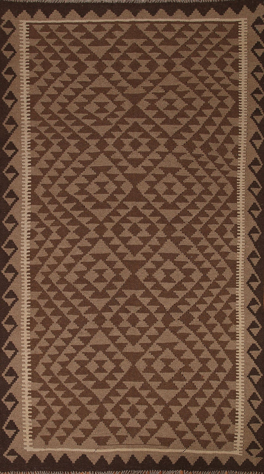 Wool Kilim Geometric Area Rug 5x8