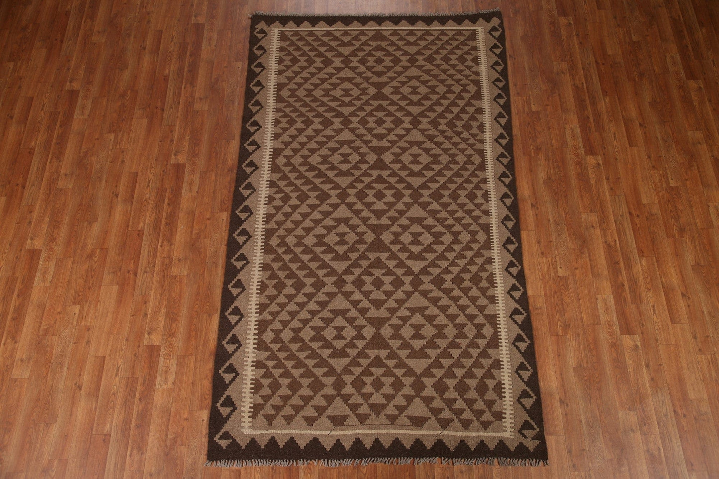 Wool Kilim Geometric Area Rug 5x8