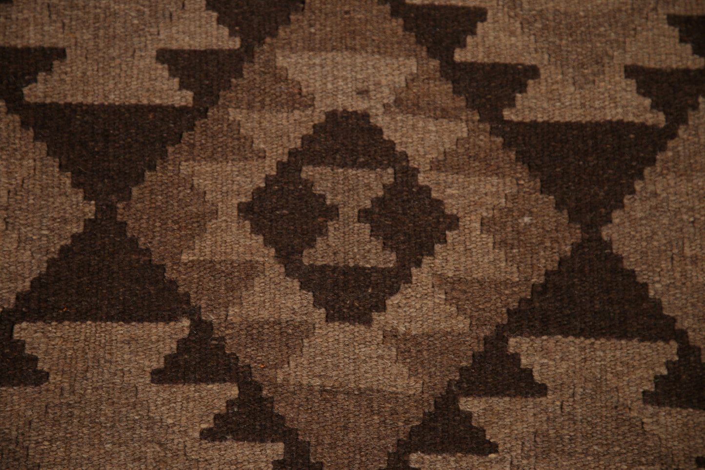 Brown Wool Kilim Geometric Area Rug 5x7