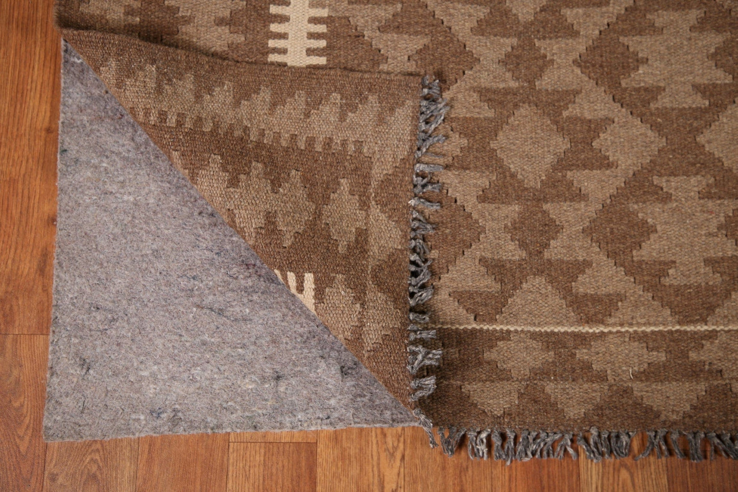 Brown Kilim Geometric Area Rug 5x6