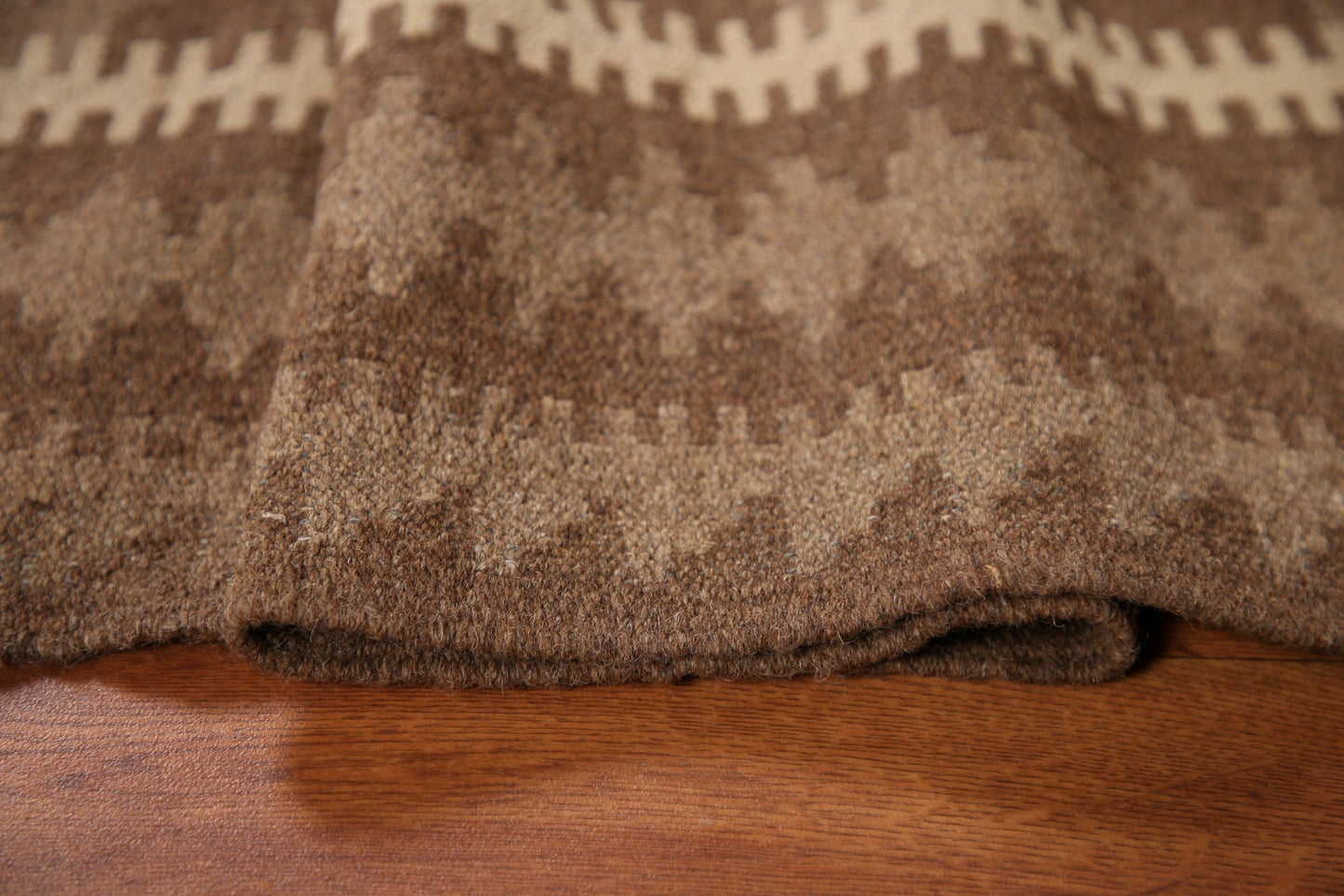 Brown Kilim Geometric Area Rug 5x6