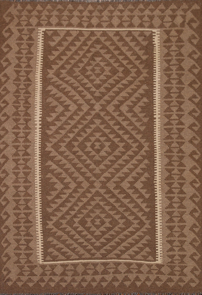 Geometric Kilim Wool Area Rug 5x7