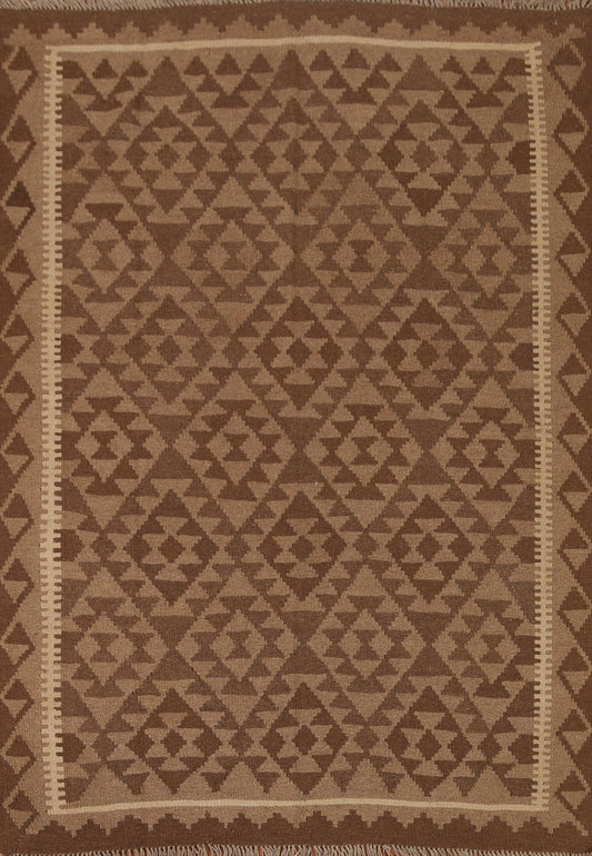 Brown Kilim Oriental Area Rug 5x6