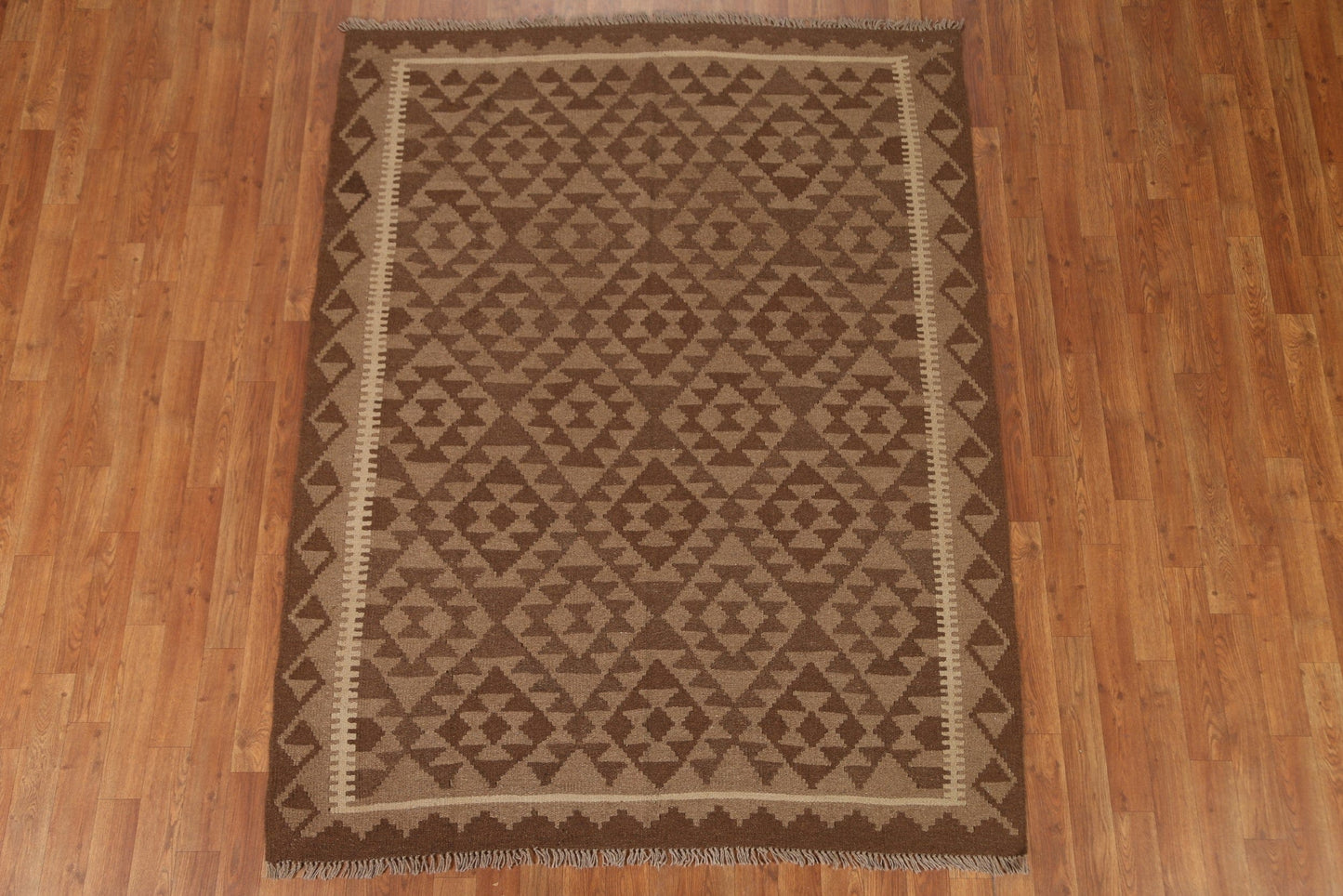 Brown Kilim Oriental Area Rug 5x6