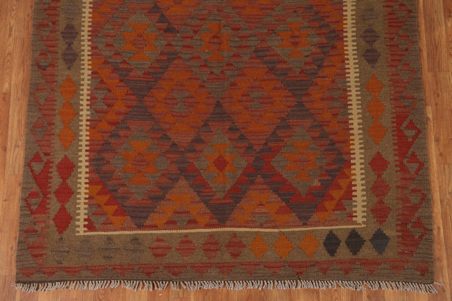 Hand-Woven Wool Kilim Tribal Area Rug 5x7