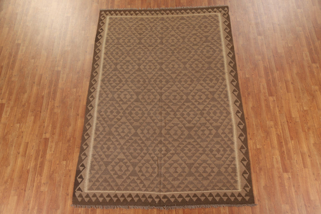 Wool Kilim Geometric Area Rug 7x10