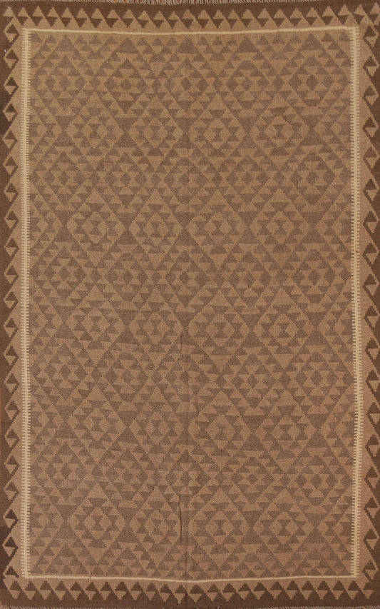 Wool Kilim Geometric Area Rug 7x10