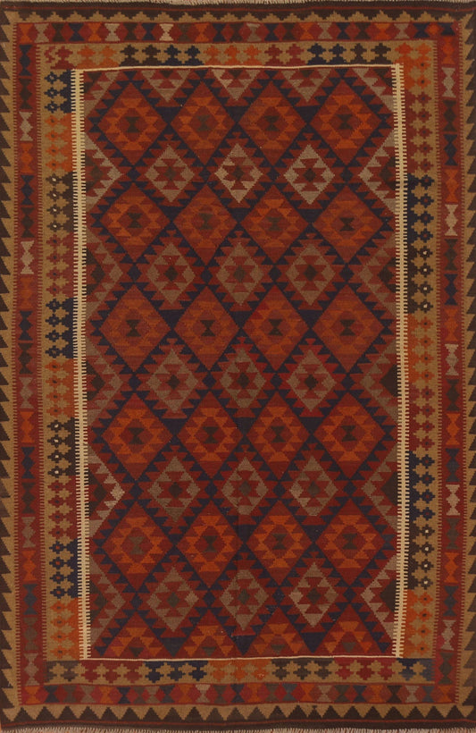 Hand-Woven Wool Kilim Oriental Area Rug 7x10