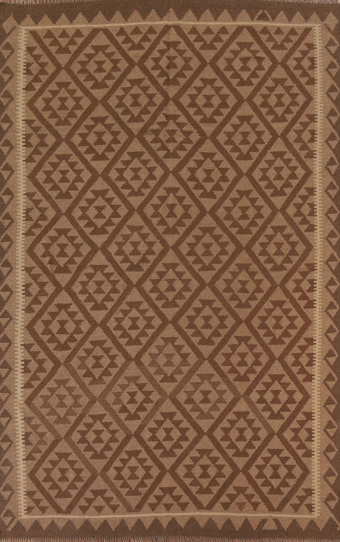 Brown Kilim Oriental Area Rug 7x9