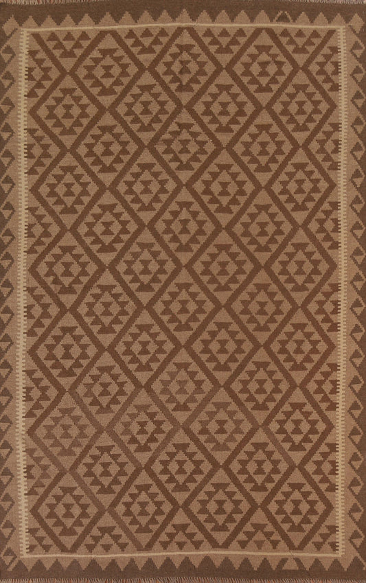 Brown Kilim Oriental Area Rug 7x9