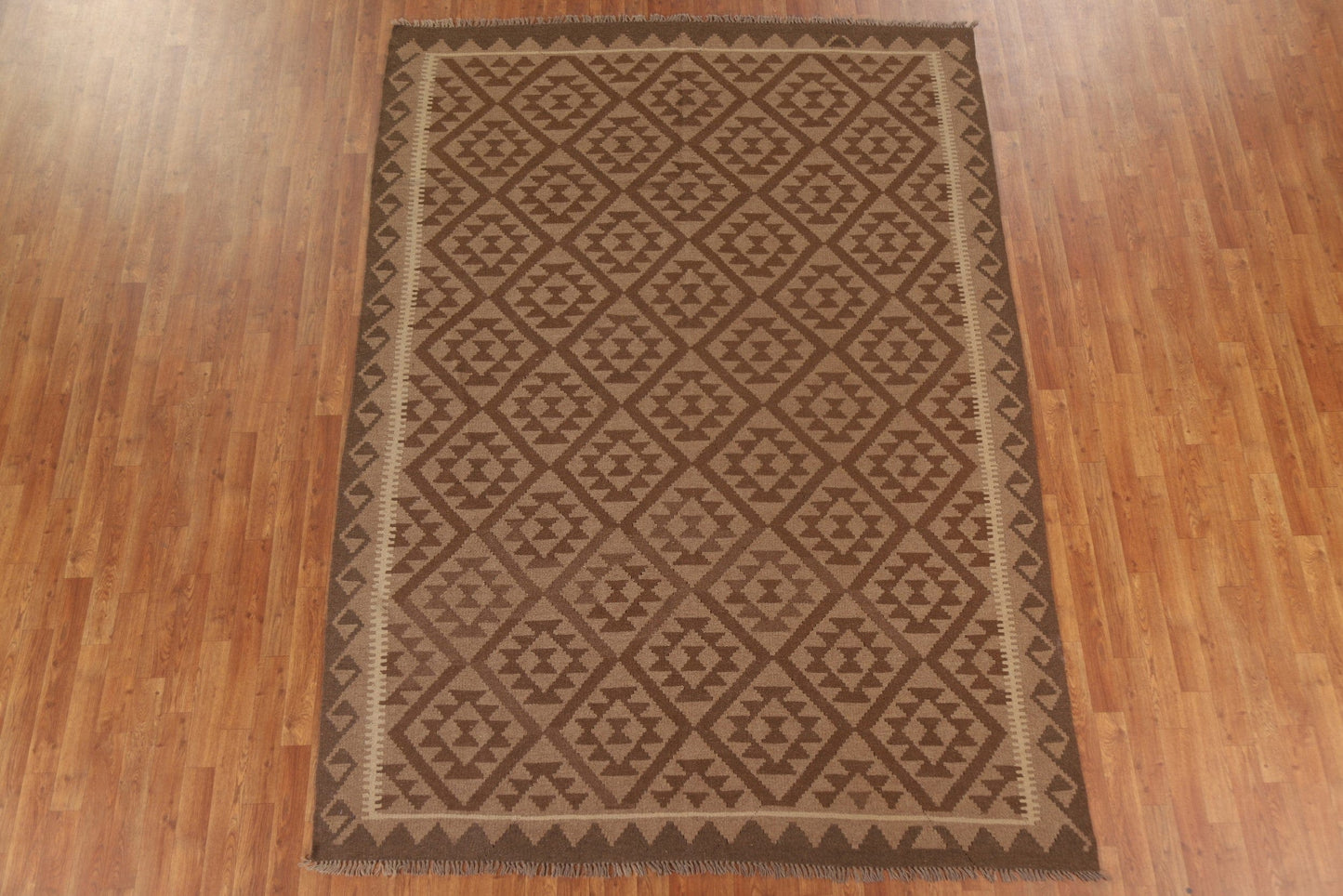 Brown Kilim Oriental Area Rug 7x9