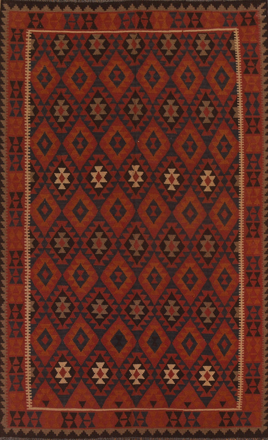 Hand-Woven Wool Kilim Oriental Area Rug 7x10