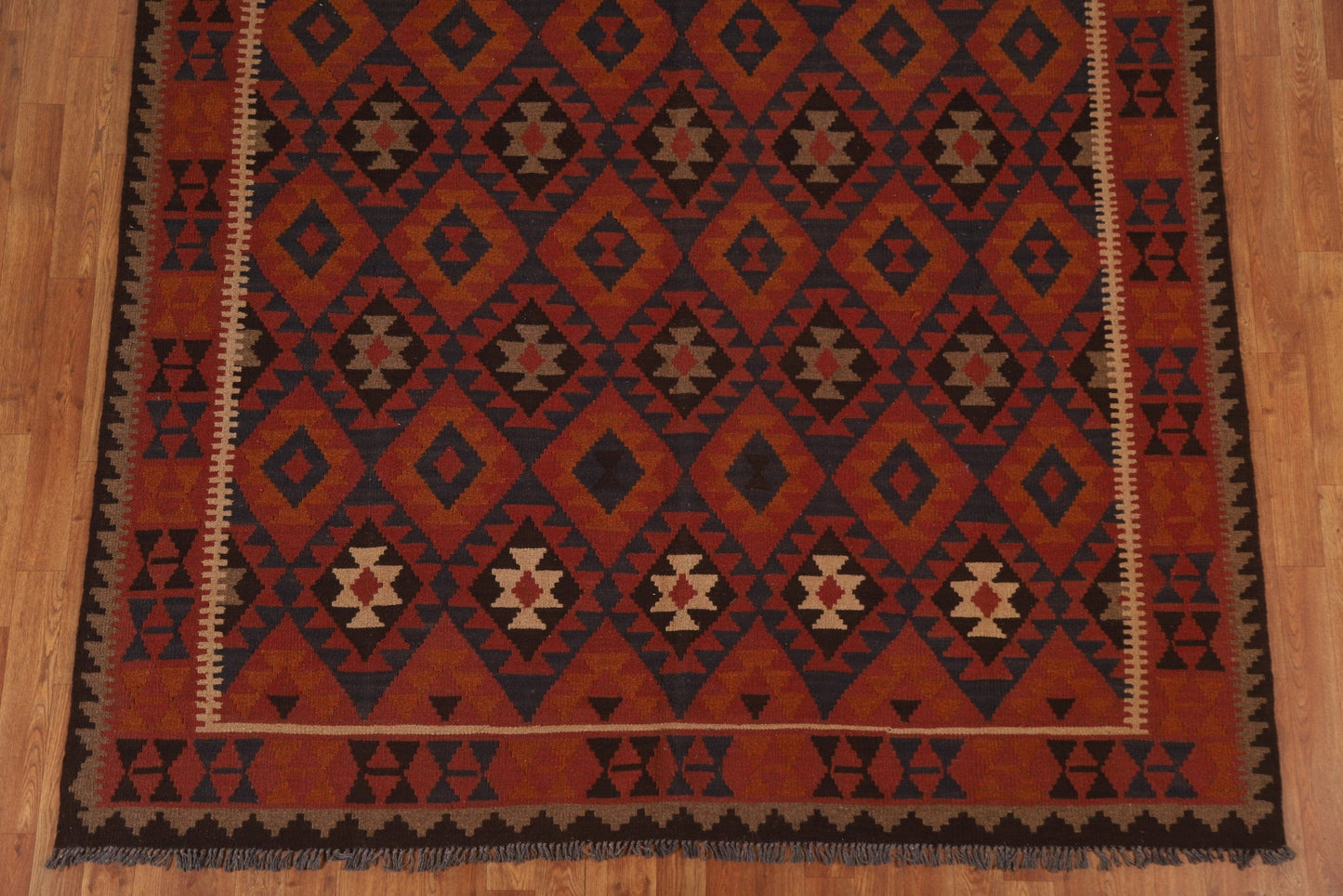 Hand-Woven Wool Kilim Oriental Area Rug 7x10