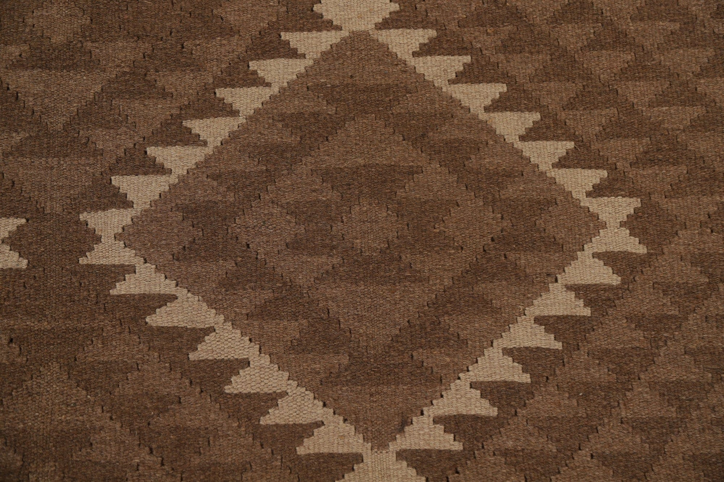 Brown Wool Kilim Oriental Area Rug 7x10