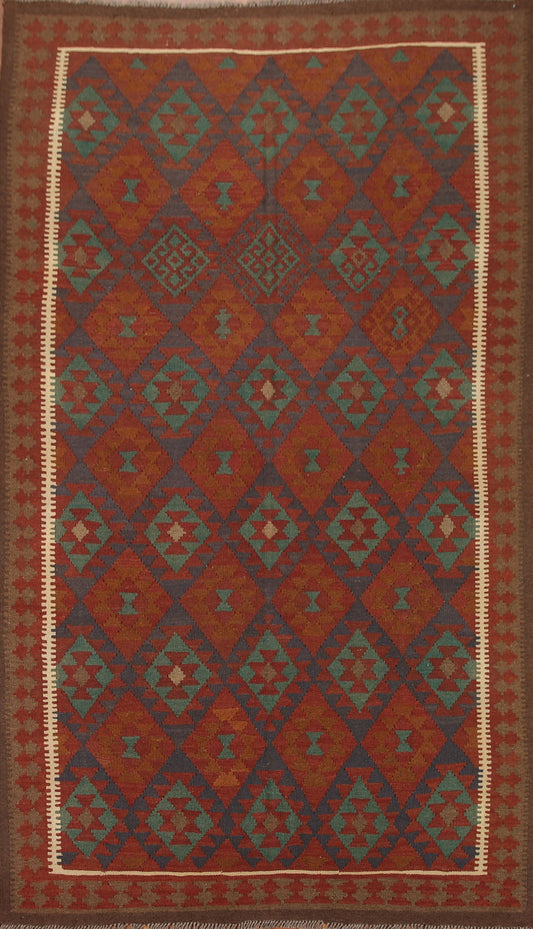 Geometric Kilim Wool Area Rug 6x10