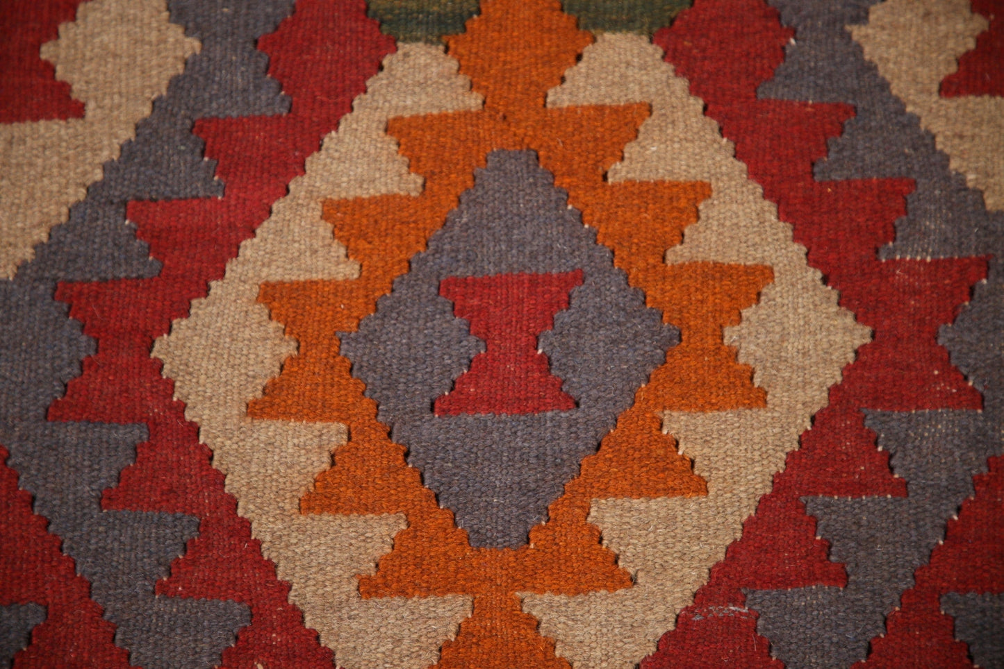 Geometric Kilim Wool Area Rug 6x9