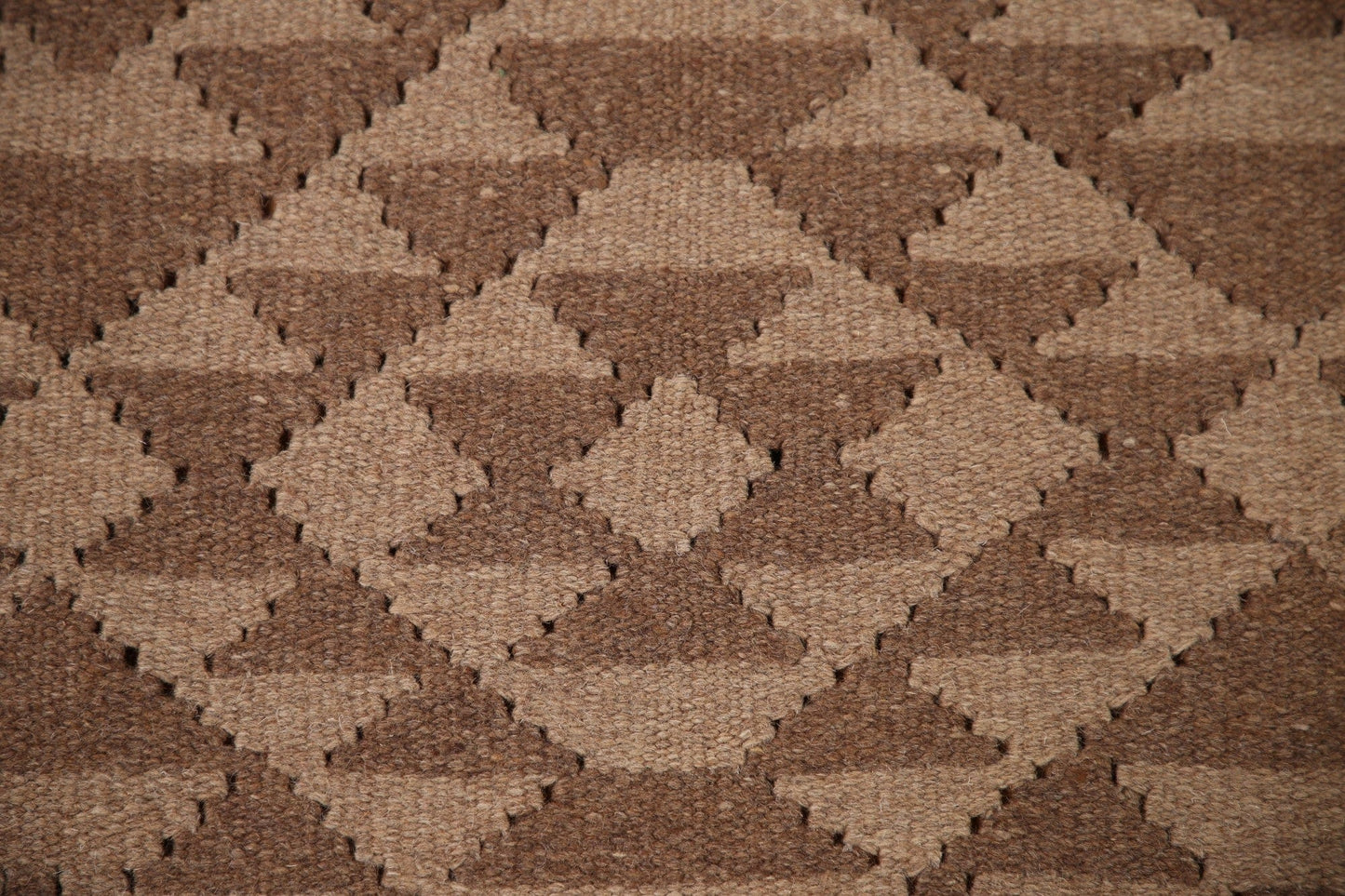 Brown Wool Kilim Geometric Area Rug 7x10