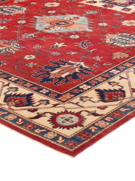 Kazak Collection Hand-Knotted Wool Area Rug- 8' 11" X 10' 10" 