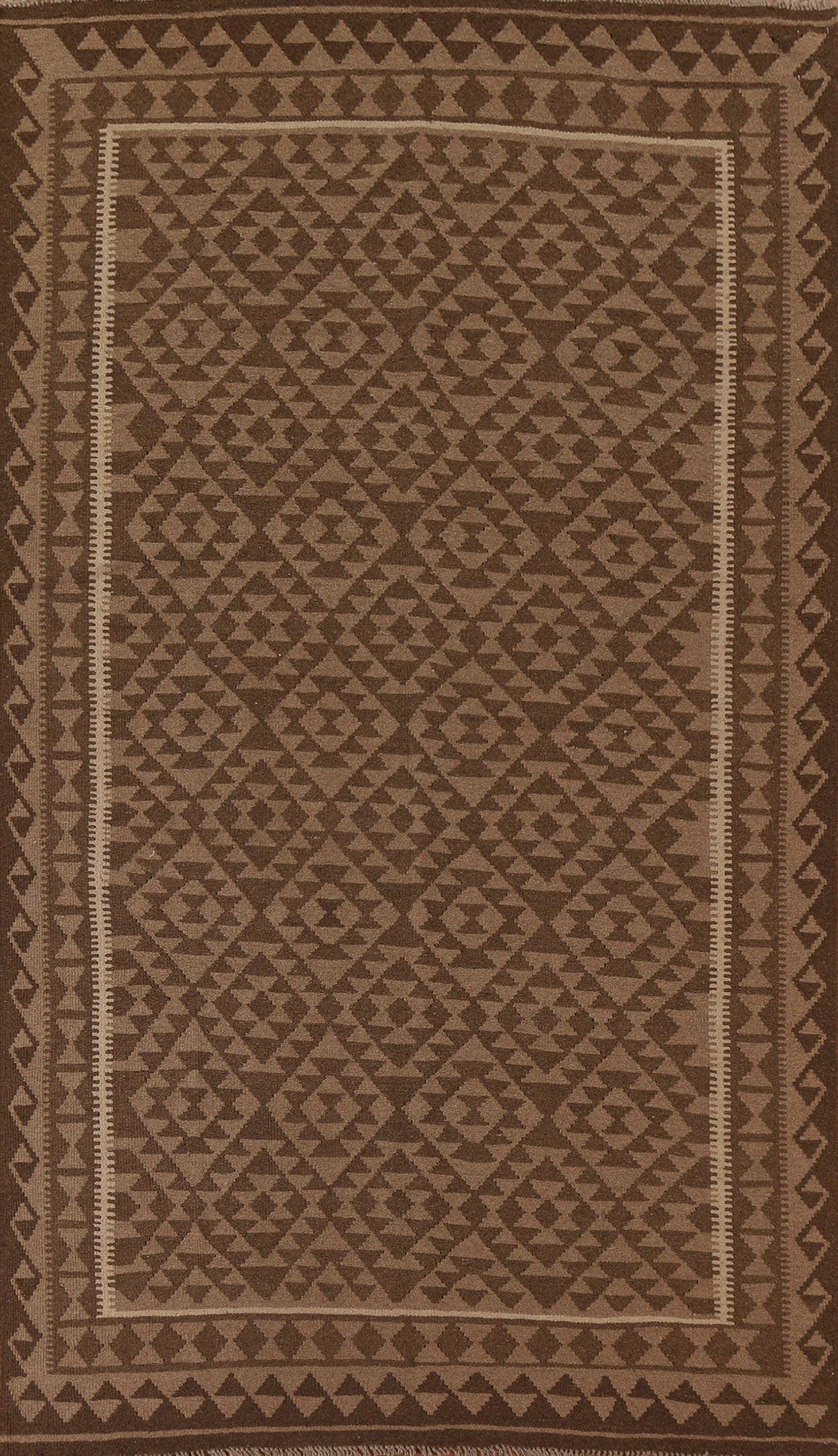 Geometric Kilim Brown Area Rug 6x10